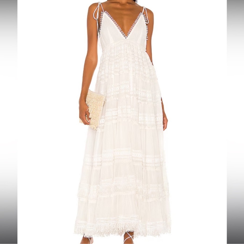 Rococo Sand White Lace Maxi Dress